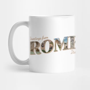 Greetings from Rome in Italy vintage style retro souvenir Mug